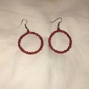 dark orange hoop earrings